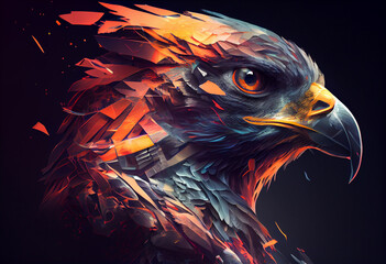 Leinwandbilder - Beautiful ABSTRACT photo, Black Kite concept, contemporary colors and mood social background. Generative AI technology.