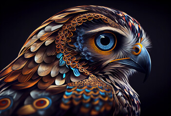 Poster - Beautiful ABSTRACT photo, Black Kite concept, contemporary colors and mood social background. Generative AI technology.