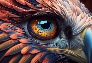 Poster - Beautiful ABSTRACT photo, American Robin concept, contemporary colors and mood social background. Generative AI technology.
