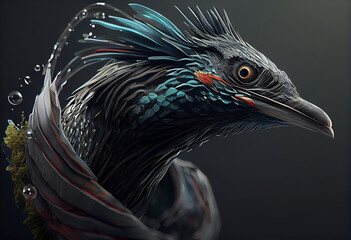 Aufkleber - close up of a pheasant concept, contemporary colors and mood social background. Generative AI 
