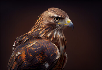 Poster - red tailed hawk  concept, contemporary colors and mood social background. Generative AI technology