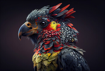 Poster - Beautiful ABSTRACT photo, Woodpecker concept, contemporary colors and mood social background. Generative AI technology.
