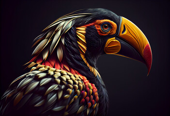 Poster - bird concept, contemporary colors and mood social background. Generative AI technology.