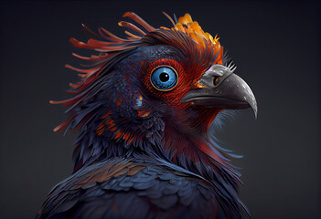 Aufkleber -  portrait of a vulture concept, contemporary colors and mood social background. Generative AI technology.