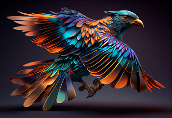 Aufkleber - eagle with wings concept, contemporary colors and mood social background. Generative AI technology.