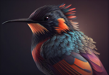 Leinwandbilder - red billed toucan  concept, contemporary colors and mood social background. Generative AI technology.