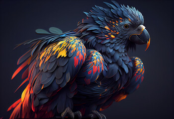 Leinwandbilder - blue and yellow macaw Concept, contemporary colors and mood social background. Generative AI technology.
