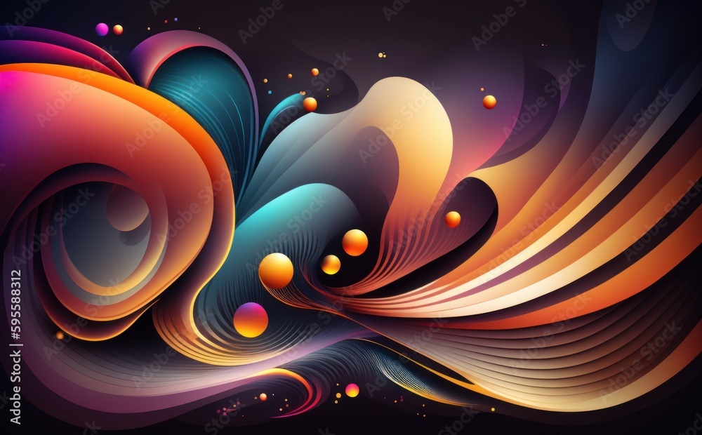 Multidimensional vector abstract background, cosmic multicolour assets