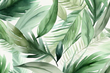 green flower in watercolor