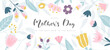 Happy mother's day background with beautiful flowers.Vector illustration.Banner, postcard, advertising material and more.