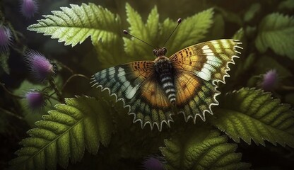 Wall Mural - Lovely nettles that attract butterflies, eagles, and nymphs Generative AI