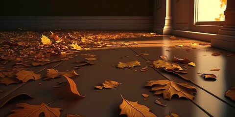 Wall Mural - Cascading leaves in the fall Generative AI