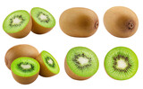 kiwi isolated on white background, full depth of field