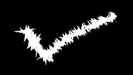 Poster - Check mark icon motion. Black and white hand drawn accept symbol. Vote sign drawn with brush stroke.  