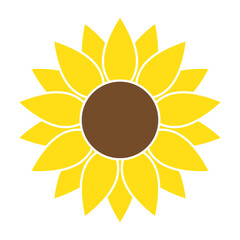 Wall Mural - Sunflower in flat style vector isolated