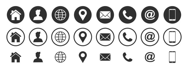 set of contact and web icons.vector