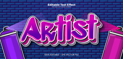 Wall Mural - Artist editable text effect in modern trend style