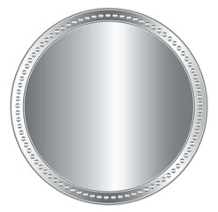 silver coin empty inside on transparent background