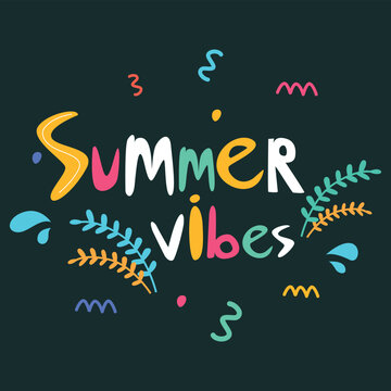Summer Vibes Banner Icon Vector Design.