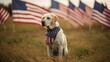 Labrador's Stars and Stripes Salute created with Generative AI technology