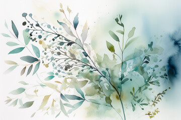 Wall Mural - abstract botanical art