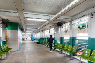 Wall Mural - Hong Kong star ferry pier in Tsim Sha Tsui direction