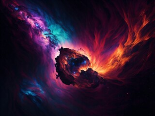 Nebula and galaxies in space. Abstract cosmos background. 