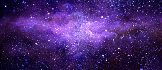 Wall Mural - cosmic illustration. beautiful colorful space background. watercolor cosmos