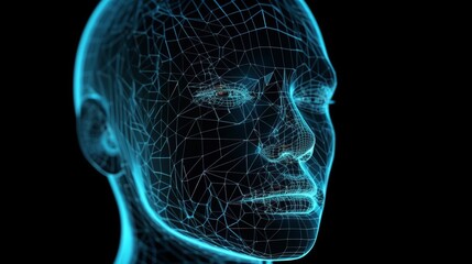 abstract digital human face. artificial intelligence. al generated