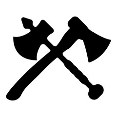 Poster - Axes crossed vector. The concept of straw forestry vector. Battle ax and ordinary. Equipment and instruments for the forest.