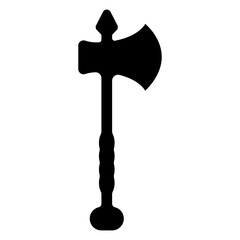 Poster - Battle ax vector. Scandinavian Viking battle ax vector. Forest ax vector. Cold weapon icon.
