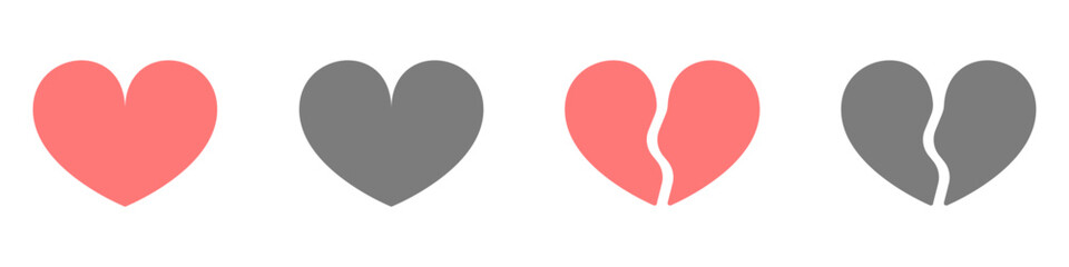 Poster - Hearts vector set. Icons of hearts are a stylish symbol of life. Cute hearts set. Icons of hearts with arrows vector. Recycle heart icon. Symbol of love vector. Saint Valentine vector.