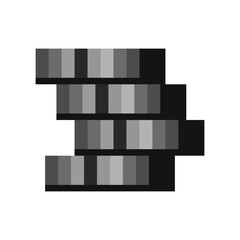 Poster - Stack of gray coins vector. Coin stack icon.