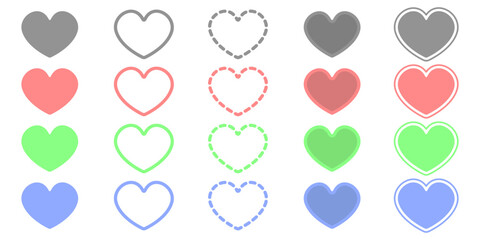 Poster - Hearts vector set. Icons of hearts are a stylish symbol of life. Cute hearts set. Icons of hearts with arrows vector. Recycle heart icon. Symbol of love vector. Saint Valentine vector.