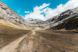 Fototapeta Góry - Glacier valley, Cola de Caballo waterfall path (Monte Perdido, Pyrenees)