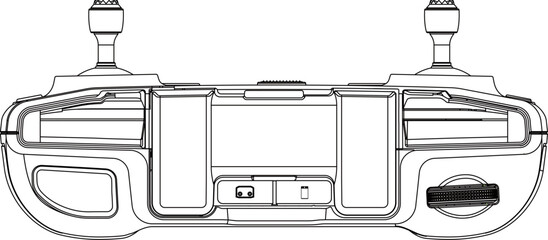 Drone FPV Line Stroke. FPV Glasses. Drone Vector Isolated. White Background. R232204025