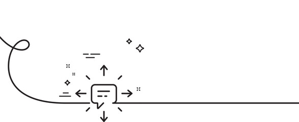 Poster - conversation line icon. continuous one line with curl. chat messages or sms sign. communication symb