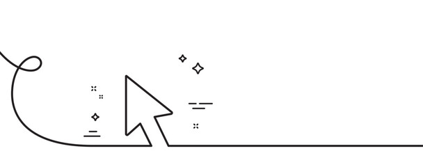 Fototapete - mouse cursor line icon. continuous one line with curl. click action sign. arrow pointer symbol. curs