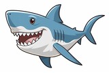 Fototapeta Pokój dzieciecy - cheerful cartoon shark showing its teeth. Generative AI