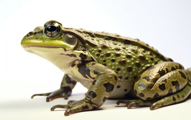 Wall Mural - A green frog or toad on a white background Generative AI