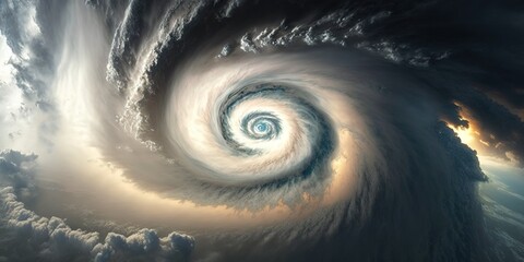 Fototapete - Space-born cyclone with the size of a massive tornado Generative AI