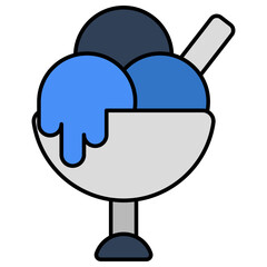 Sticker - A yummy icon of ice cream cup