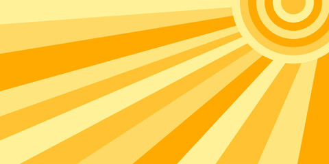 Poster - Summer linear background in yellow and orange colors. Abstract geometric sunlshine