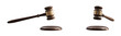 © HTGanzo - Judge gavel and sound block isolated on transparent background. 3D rendering