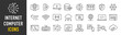 Internet computer web icons in line style. Cloud technology, data center, connection network, digital service, database platform, collection. Vector illustration.