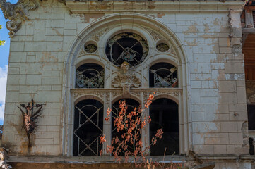 Wall Mural - Desolate Remnants Abandoned Serbian Manor Forgotten Relics: Deserted Serbian Mansion Abandoned Echoes: Serbian Estate in Ruins