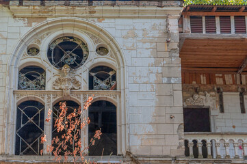 Wall Mural - Desolate Remnants Abandoned Serbian Manor Forgotten Relics: Deserted Serbian Mansion Abandoned Echoes: Serbian Estate in Ruins