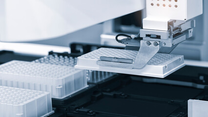 Poster - Test tube row. Concept of medical or science laboratory