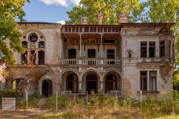 Wall Mural - Desolate Remnants Abandoned Serbian Manor Forgotten Relics: Deserted Serbian Mansion Abandoned Echoes: Serbian Estate in Ruins