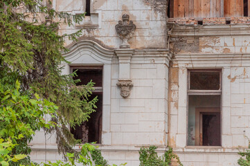 Wall Mural - Desolate Remnants Abandoned Serbian Manor Forgotten Relics: Deserted Serbian Mansion Abandoned Echoes: Serbian Estate in Ruins